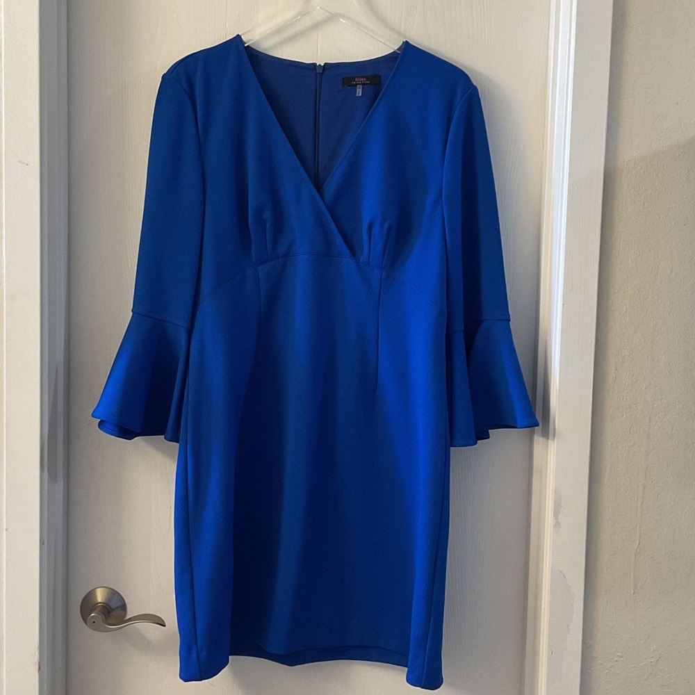 Trina Turk Cobalt Blue Textured Sheath Dress